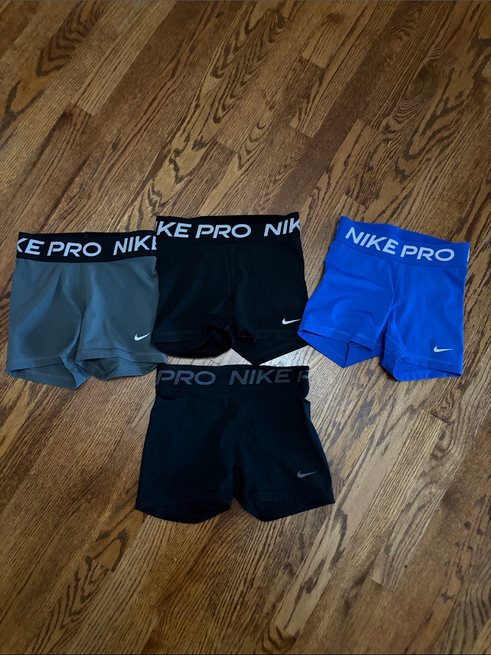 Nike Women’s Pro Boxer Spandex — Gray, Black & Blue Set
